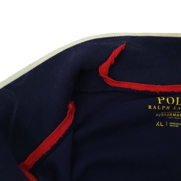 Polo Ralph Lauren Performance Full Zip Jacket Mens Size XL Stripe Track Blue - Picture 7 of 16